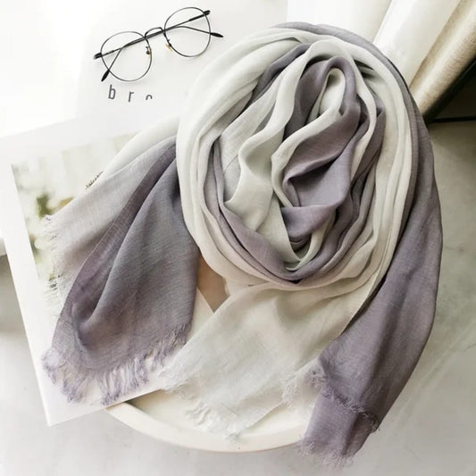 Dania Ombre Steel Cotton Linen Stole