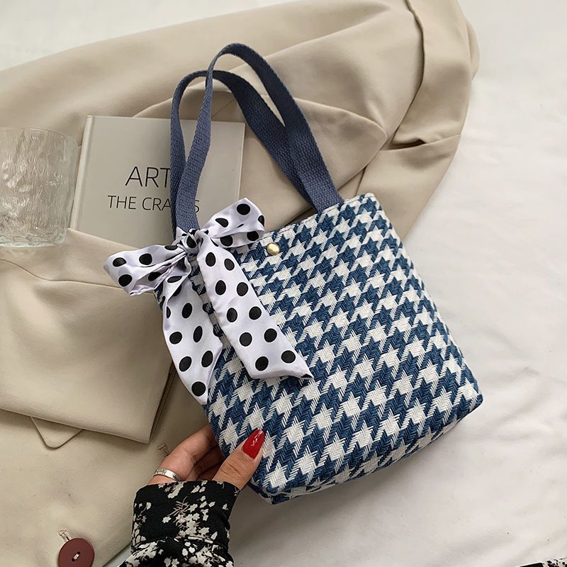 Houndstooth Gift Pouch Blue