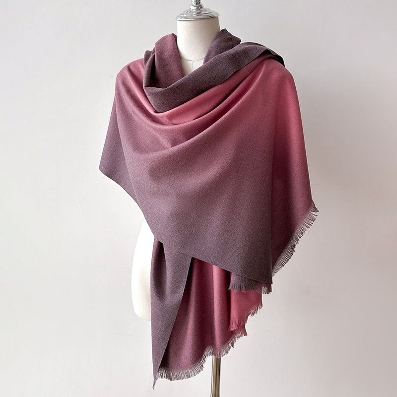 Elaris Mauve Gradient Light Cashmere Shawl