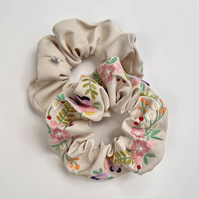 Glint Embroidered Scrunchie