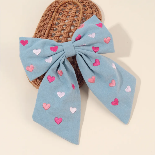 Embroidered Bow Baratte Pin