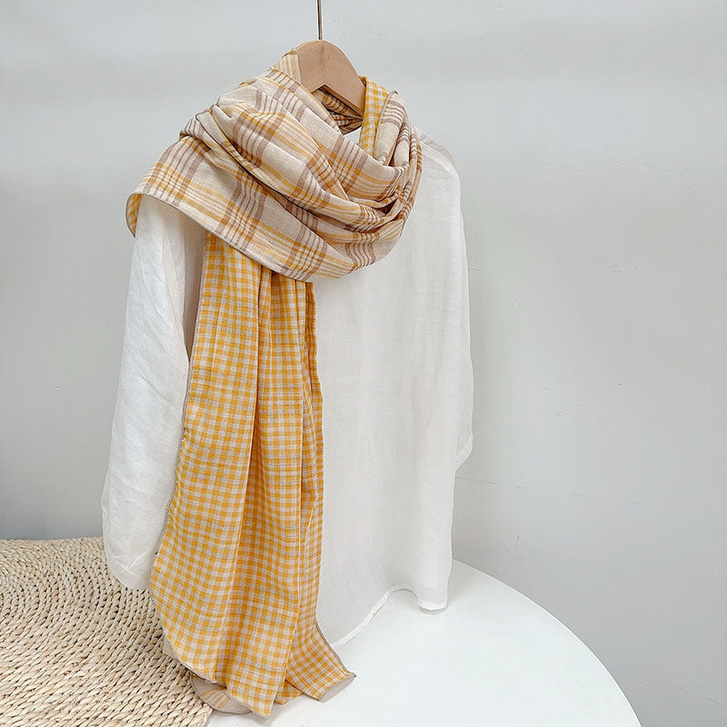 British Mustard Double sided Cotton Stole