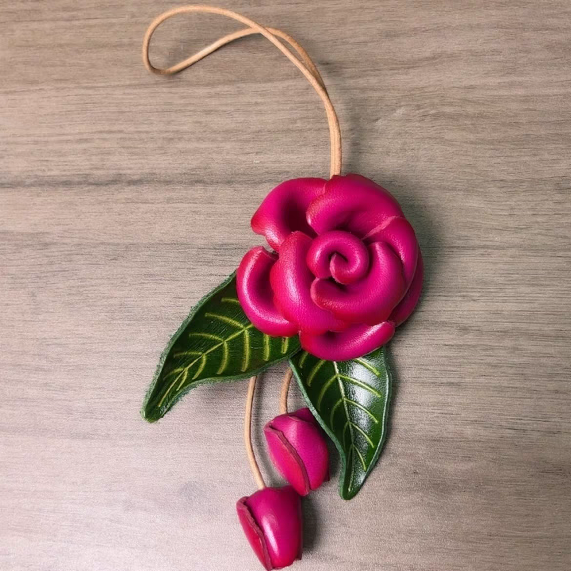 Flora Tassle Genuine Leather Bag Charm