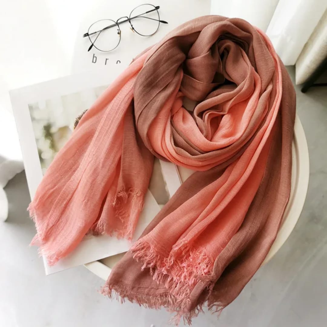 Dania Ombre Pechette Cotton Linen Stole