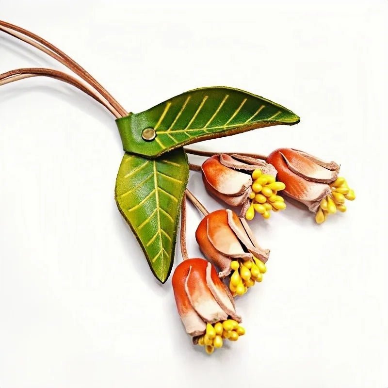 Garden Bird Genuine Leather Bag Charm