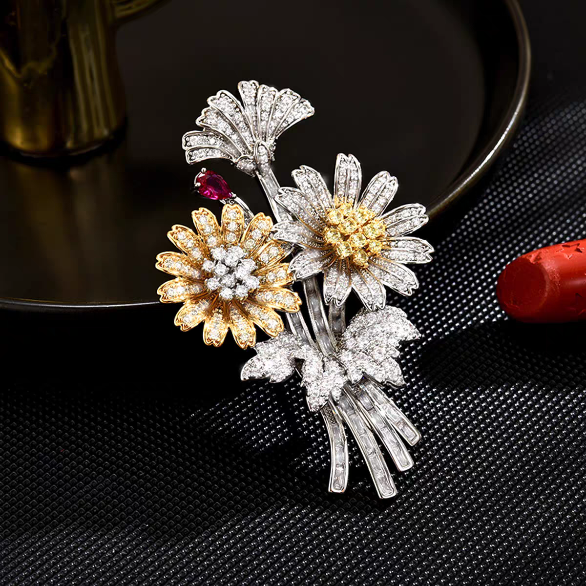 Sunmeadow Zirconia Brooch