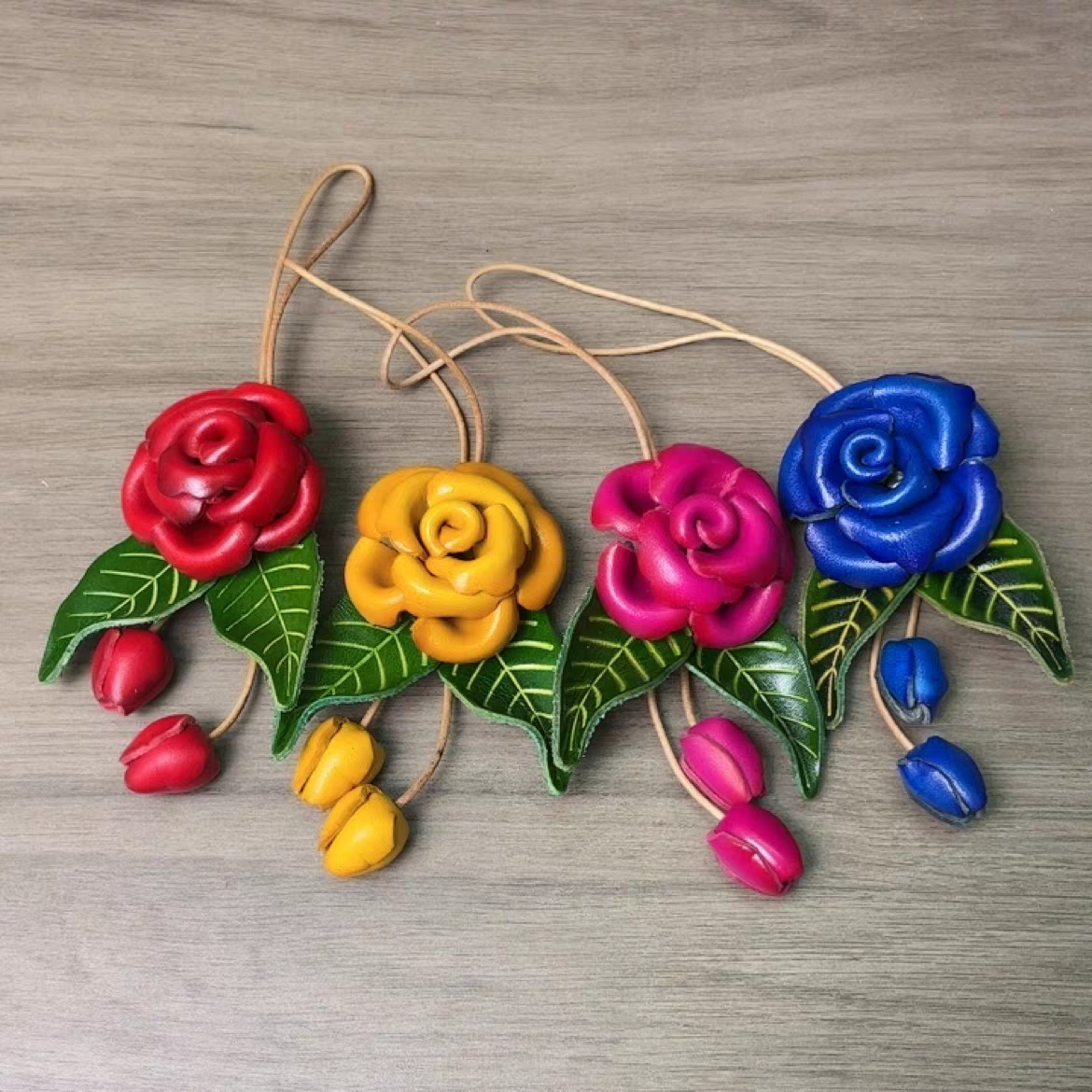 Flora Tassle Genuine Leather Bag Charm