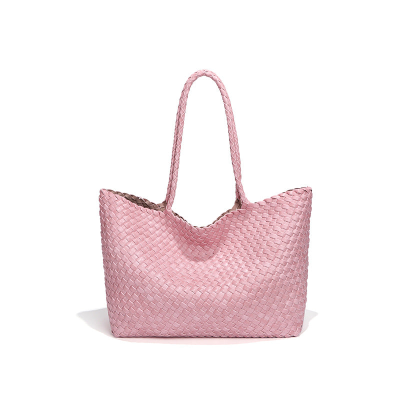 Orlena Vegan Leather Tote Bag (Pink)