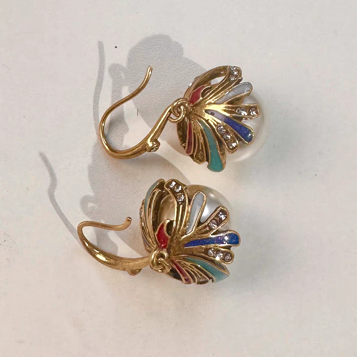 Mireva Glass Pearl Antique Earrings