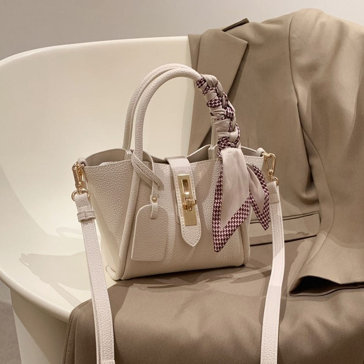 Prestora Handbag with Scarf (Off White)
