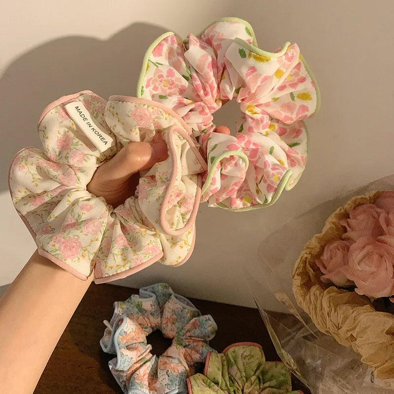 Floral Fabric Scrunchie