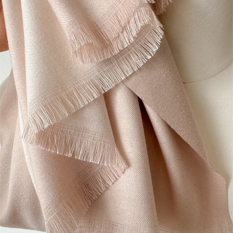 Elaris Ivory Gradient Light Cashmere Shawl