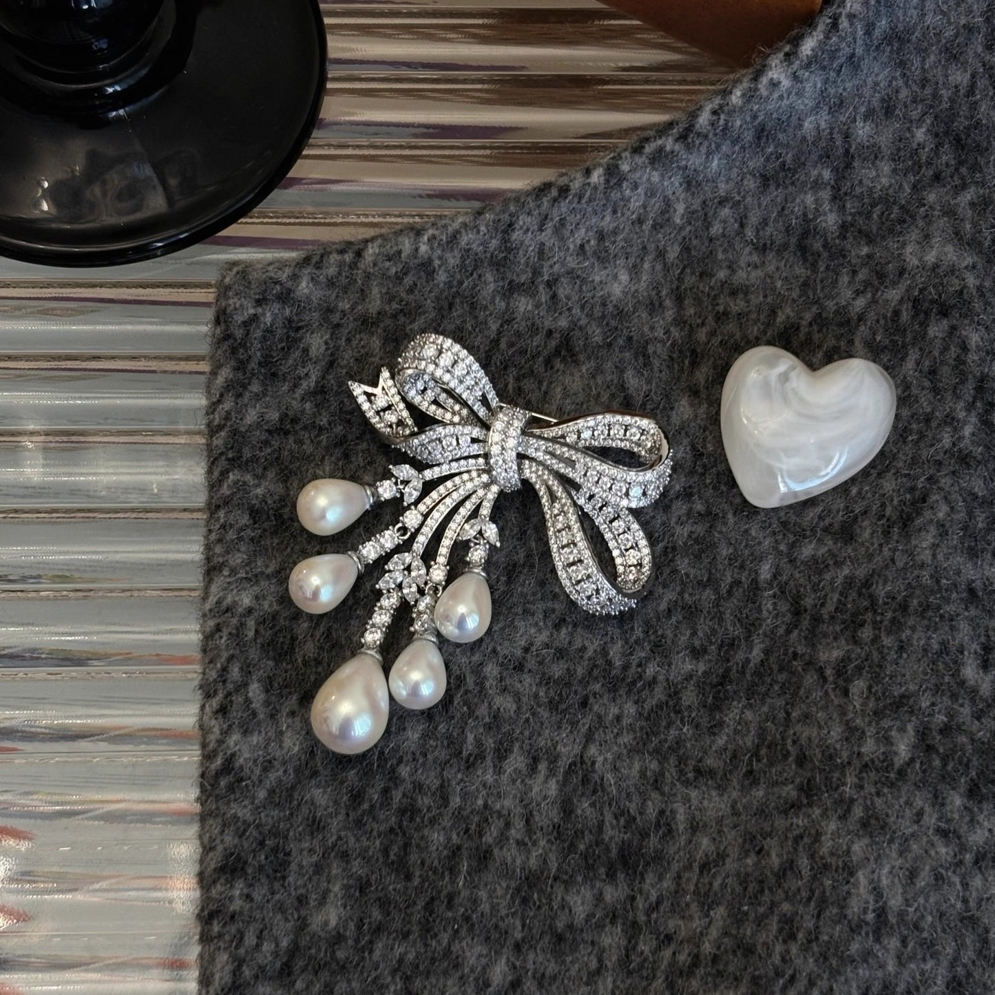 Frostleaf Zirconia Brooch