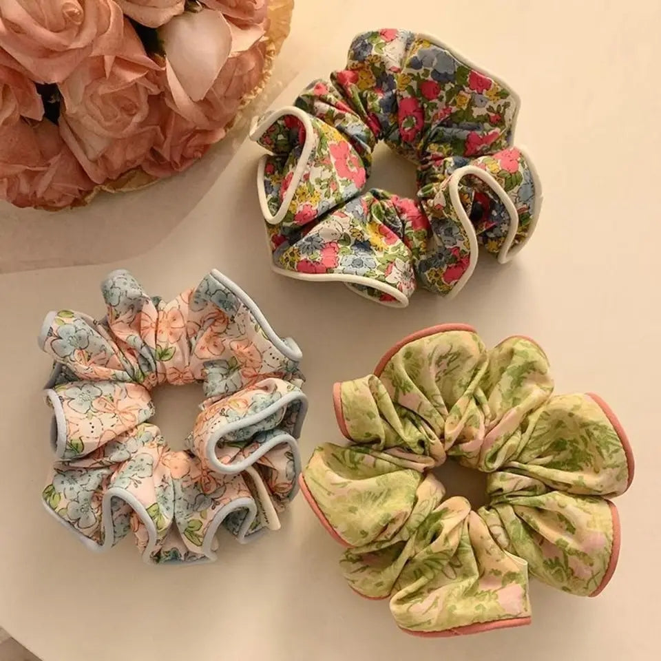 Floral Fabric Scrunchie