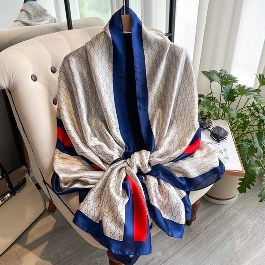 Blue Monochrome Silk Stole