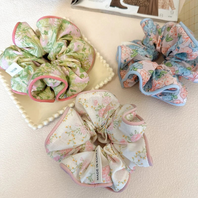 Floral Fabric Scrunchie