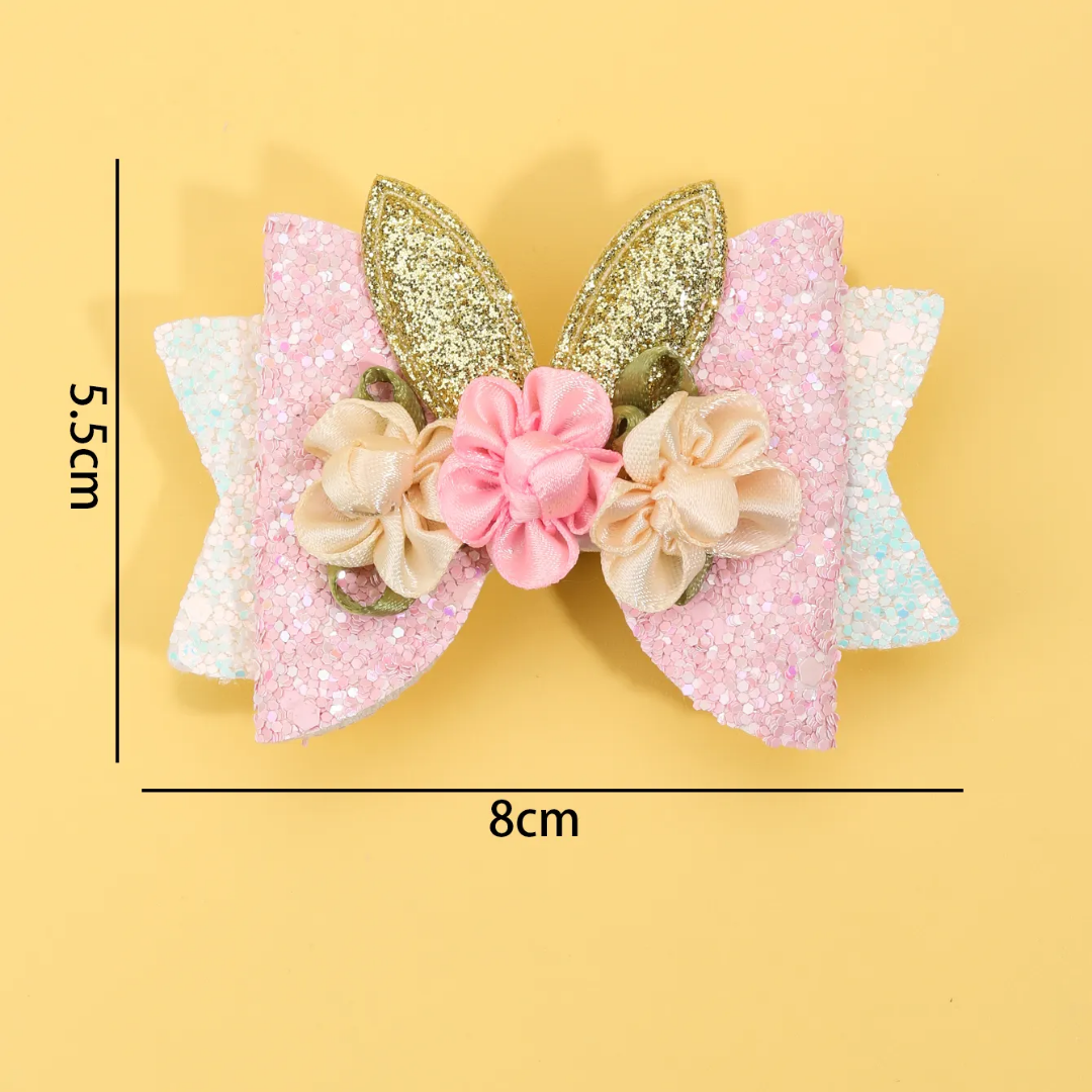 Flower & Cat Ears Kids Side Pin
