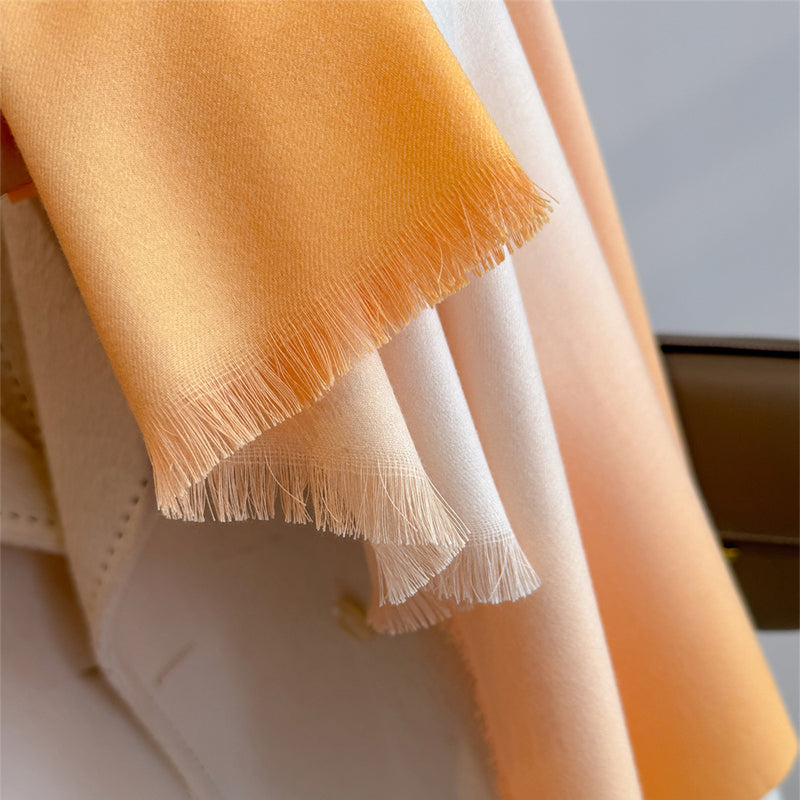 Elaris Mustard Gradient Light Cashmere Shawl