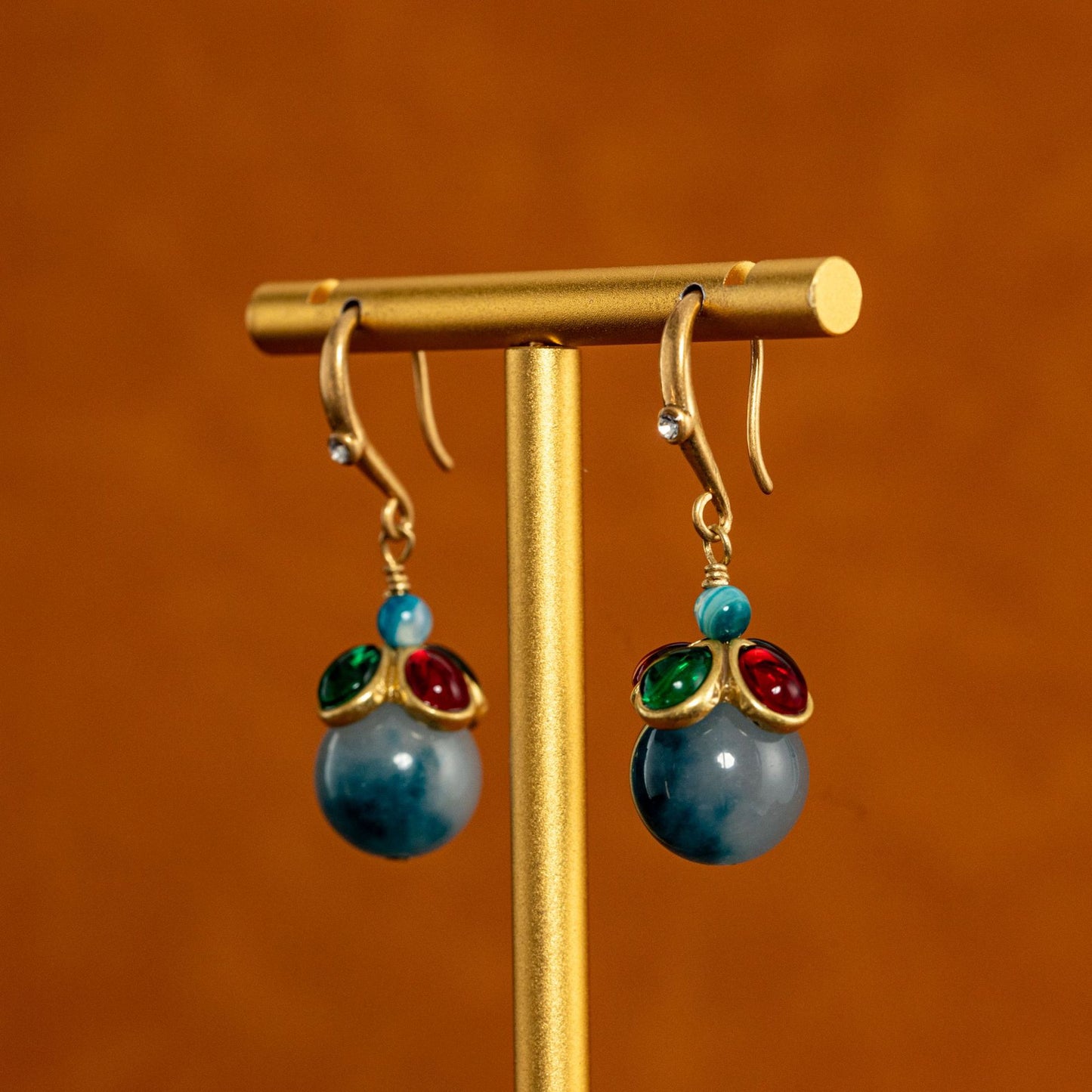 Blue Bubbles Antique Earrings