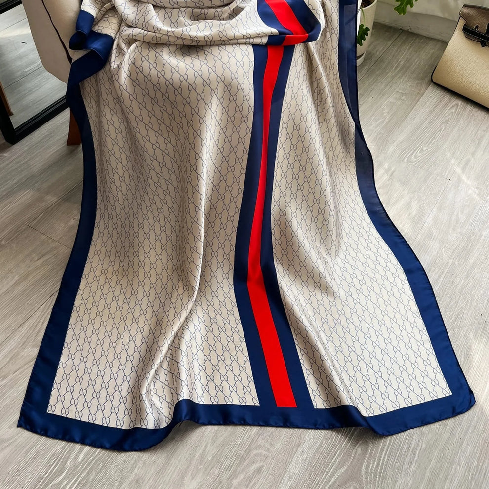 Blue Monochrome Silk Stole
