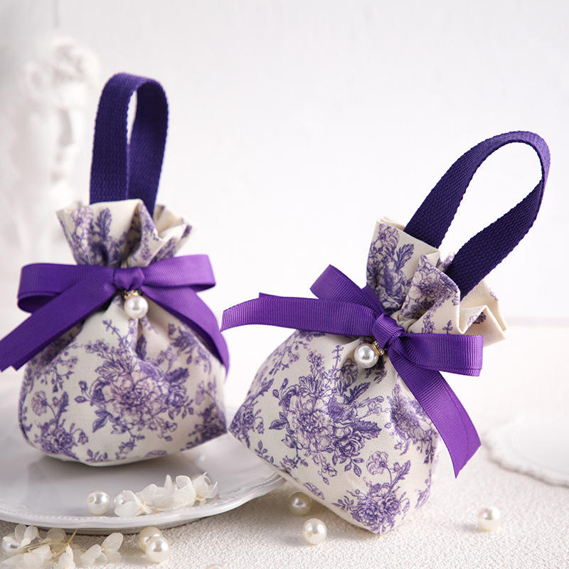Toile Gift Pouch (Purple)