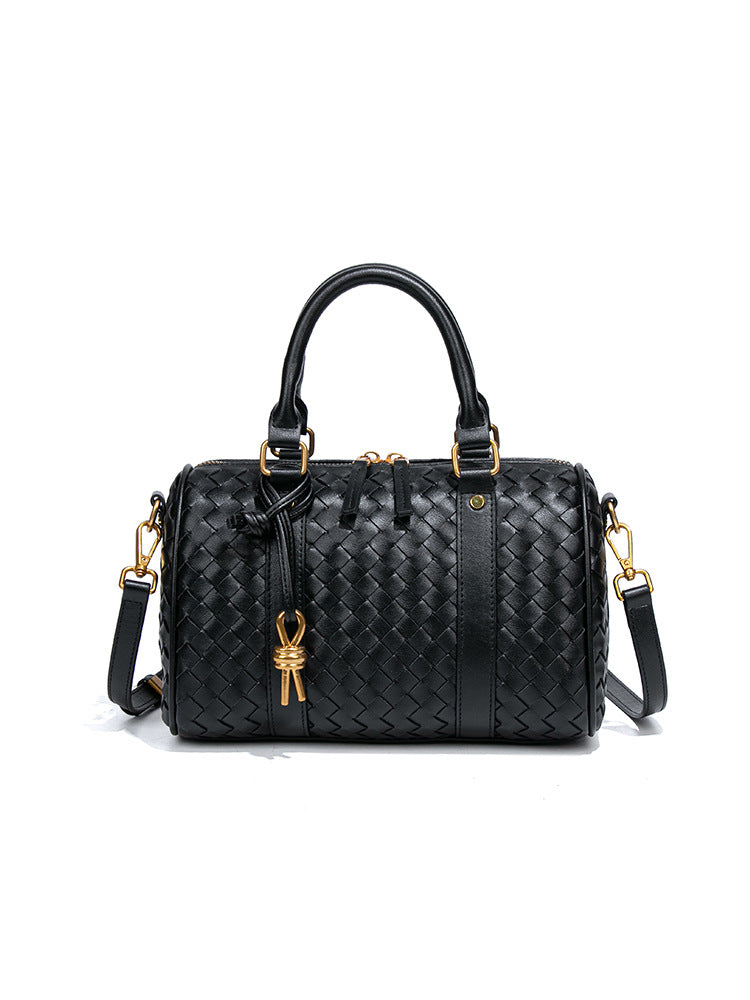 Neriah Vegan Leather Satchel Bag (Black)