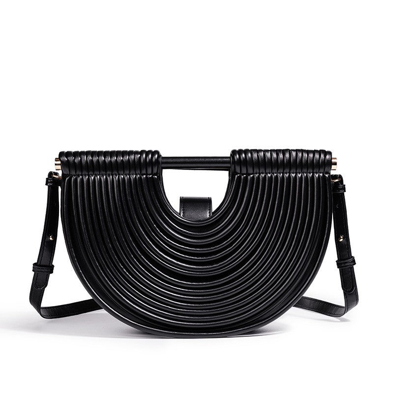 Sculpt Loop Vegan Leather Handbag (Black)