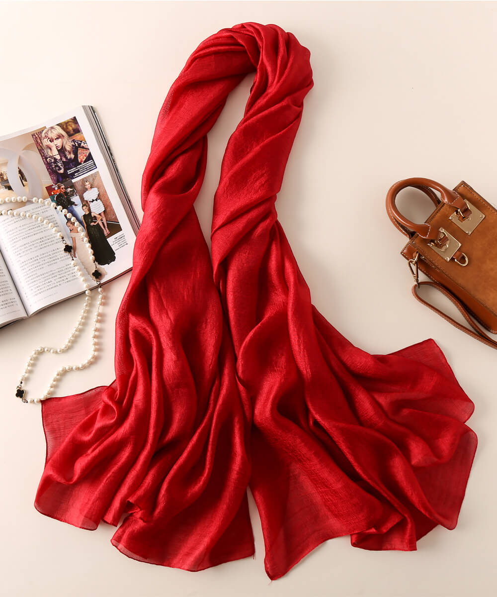 Classic Red Silk linen Stole