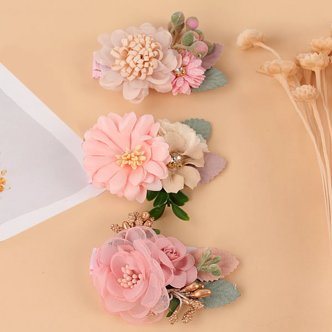 French Flower Side Pin (Set Of 3)