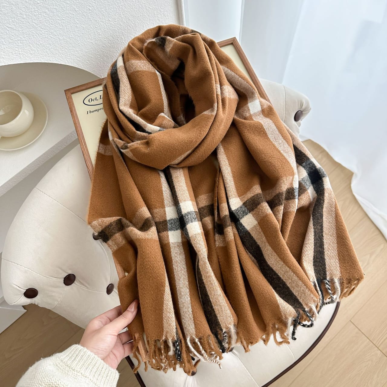 Sky Haven Light Winter Shawl (Brown)
