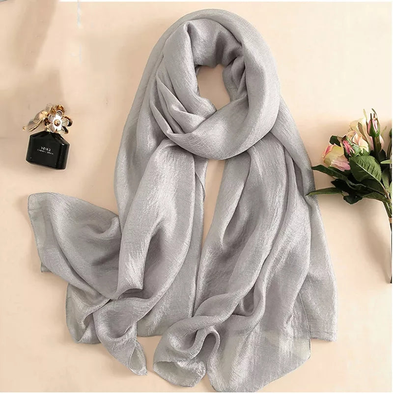 Grey Silk Linen Stole