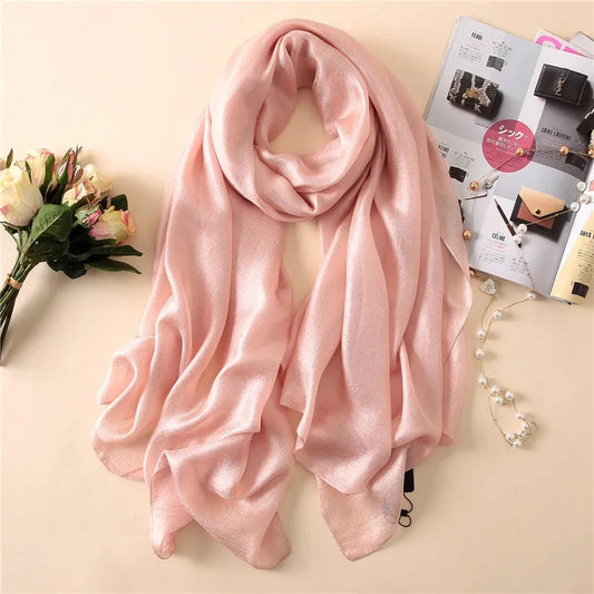 Baby pink Silk Linen stole