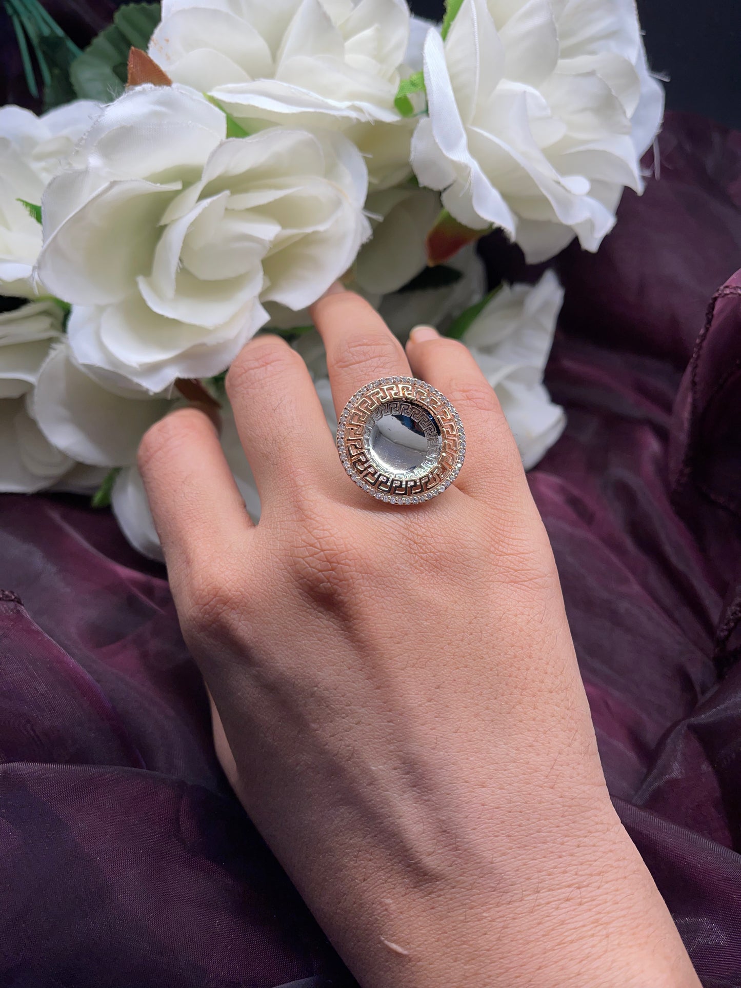 Mirror ball Silver Ring