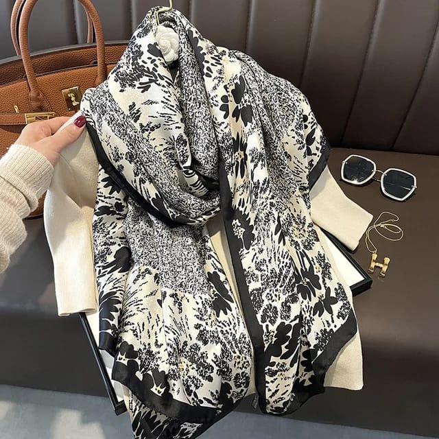 Black Lush Silk stole