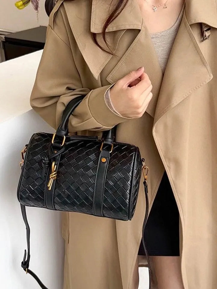 Neriah Vegan Leather Satchel Bag (Black)