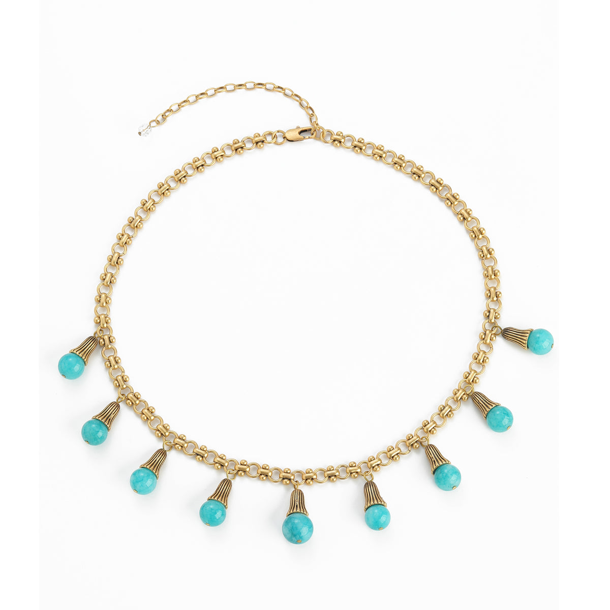Blue Stone Bulb Antique Necklace