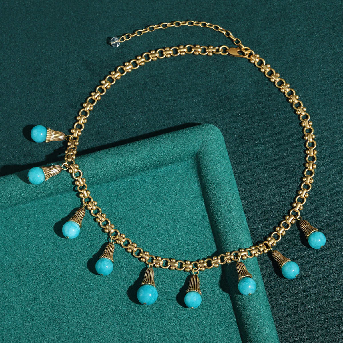 Blue Stone Bulb Antique Necklace