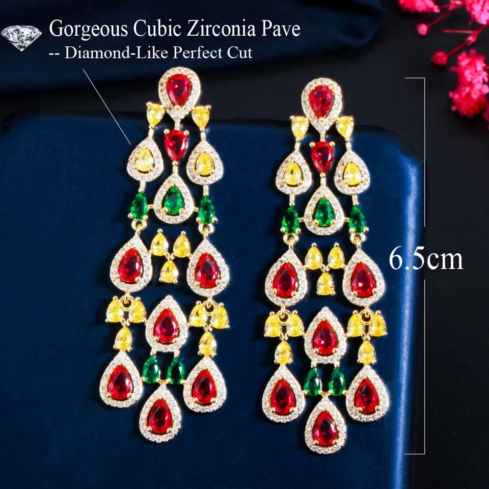 Multi chandelier earrings