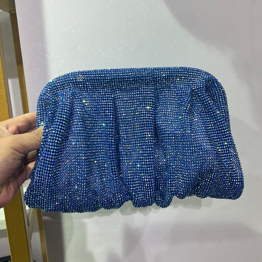 Cistella Rhinestone Bag(Blue Holographic)