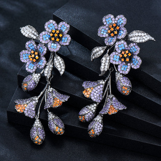 Sunset Petal Zirconia Earrings