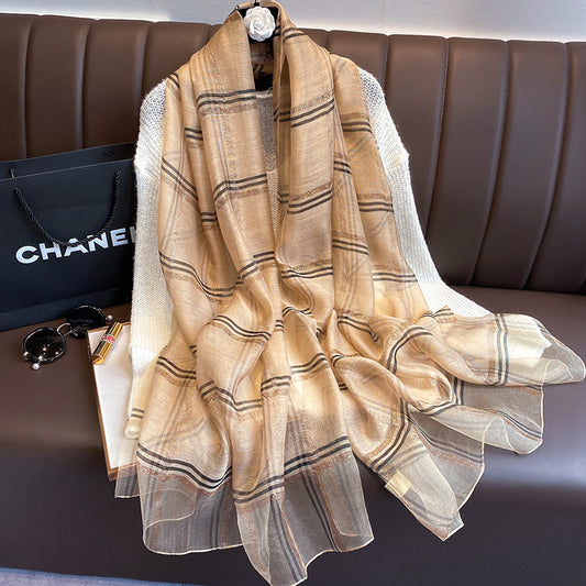 Chequered Honey Premium Stole