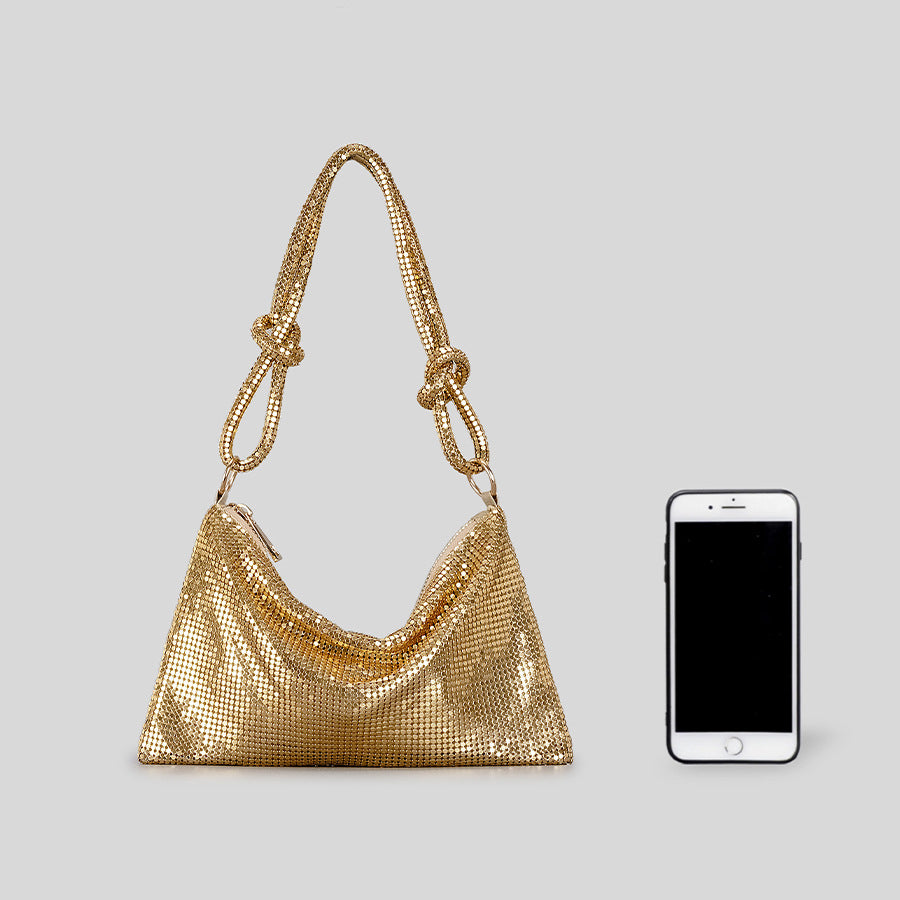 Lucia Metallic Handbag (Gold)