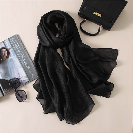 Black Silk Linen Stole