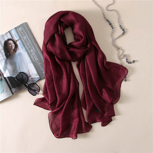 Maroon Silk Linen Stole