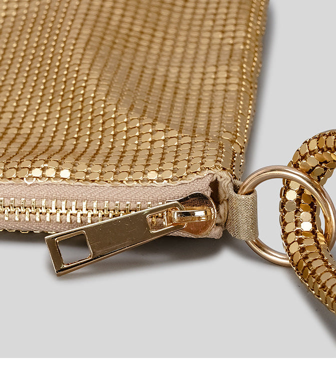 Lucia Metallic Handbag (Gold)