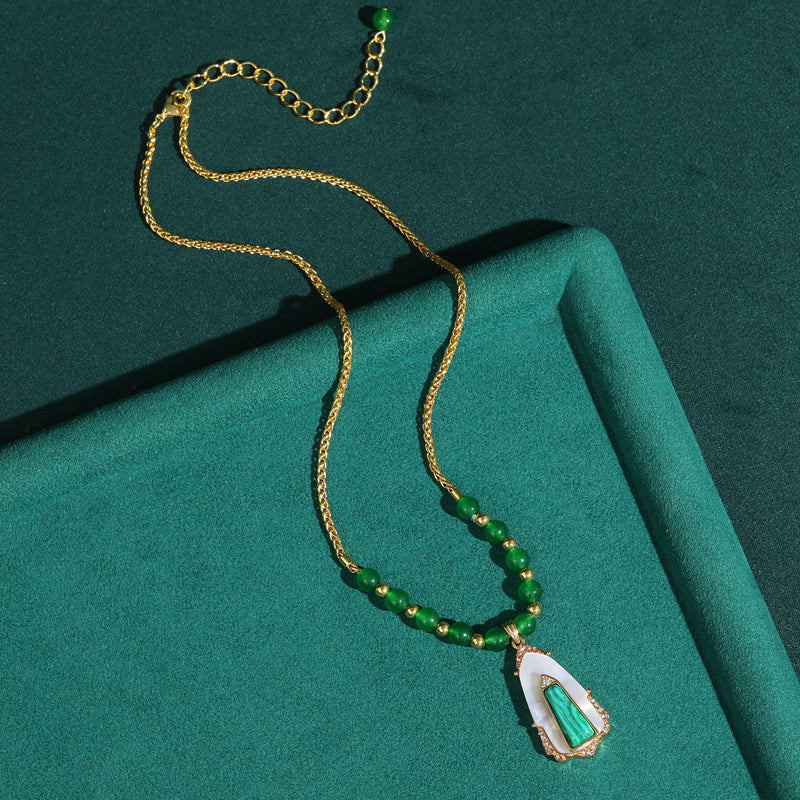 Malachite Shell Antique Necklace