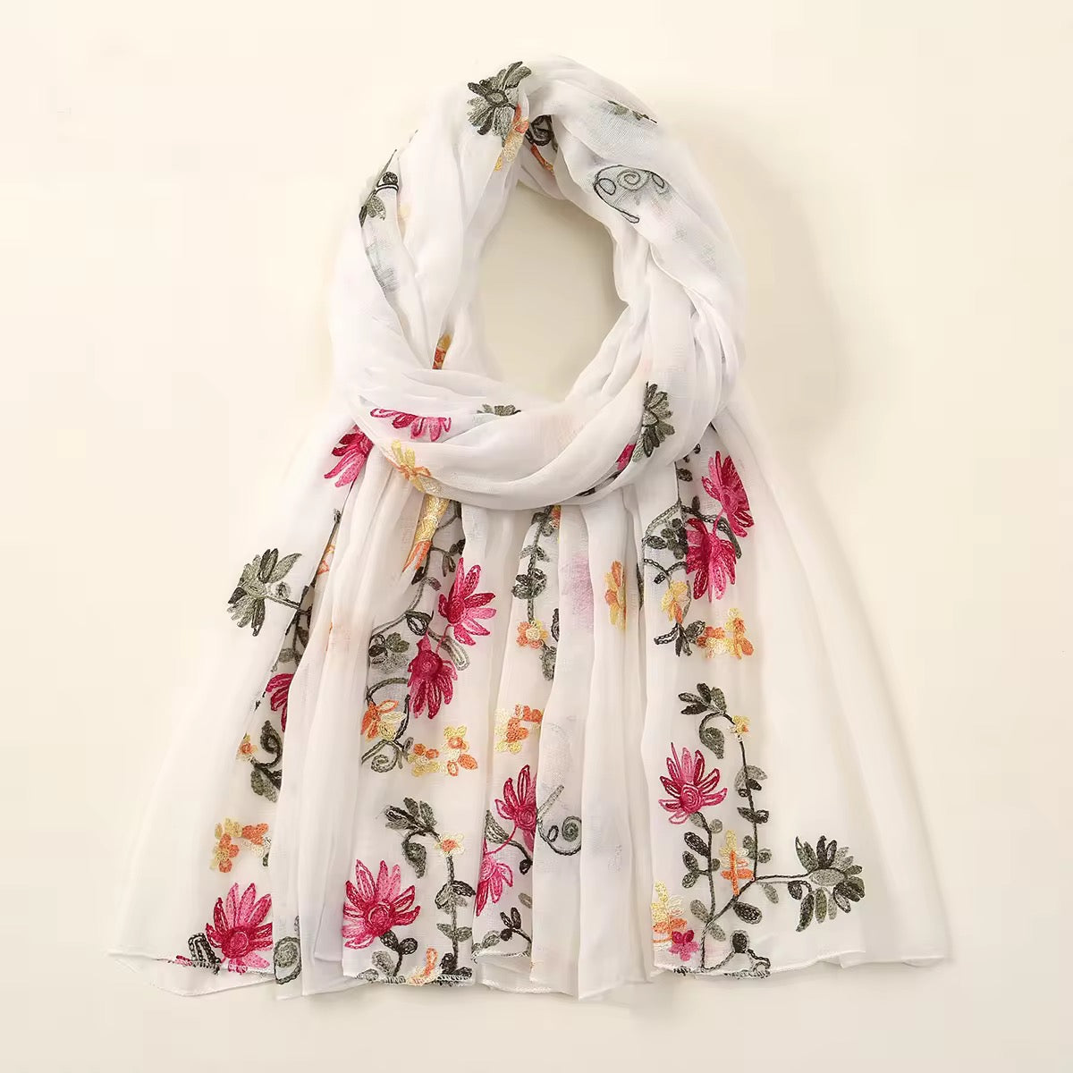 Sariyah Snow Embroidered Stole