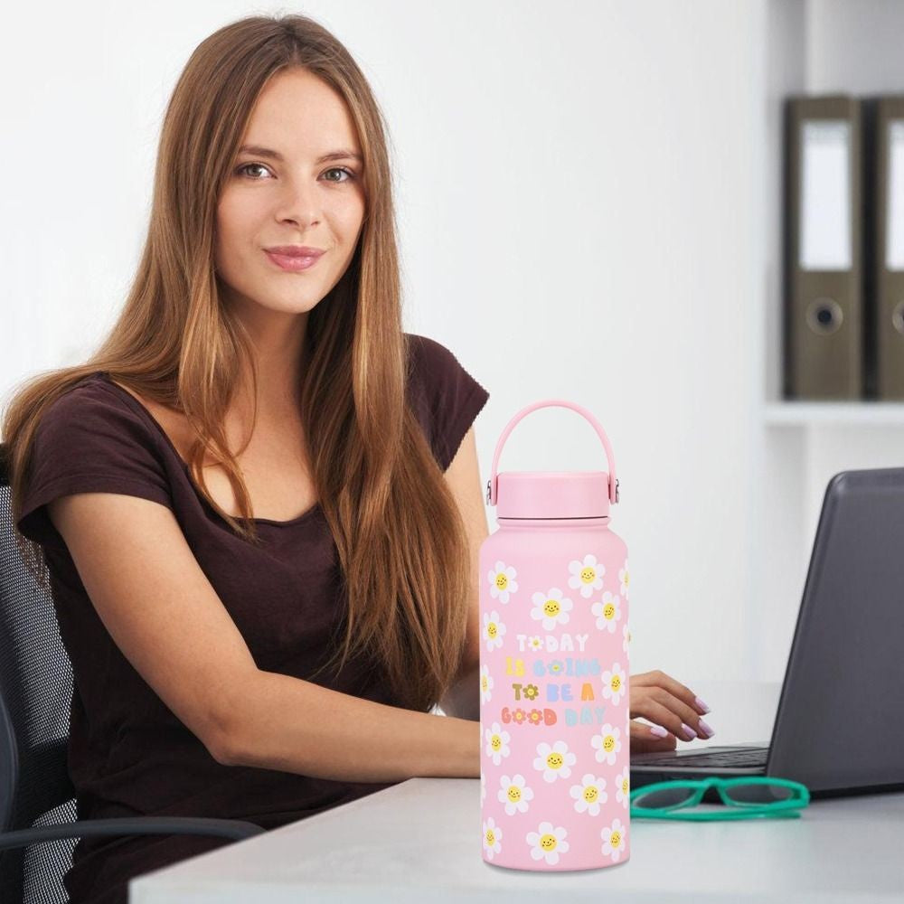 Florisa GoodDay Stainless Steel Bottle with Thermos Lid (1000ml)