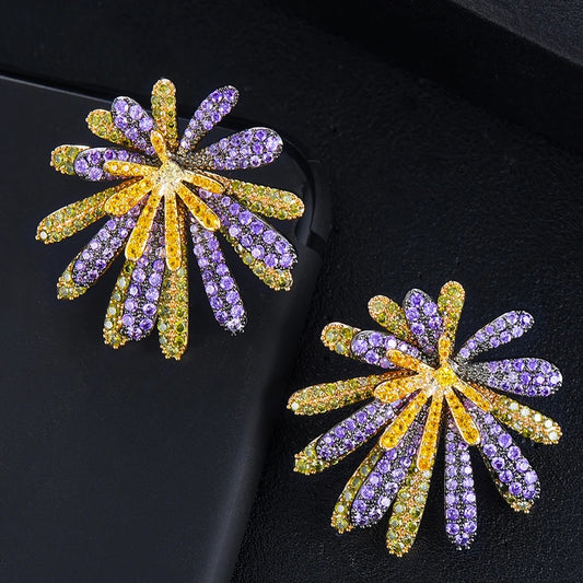 Dusk Glitter Zirconia earrings