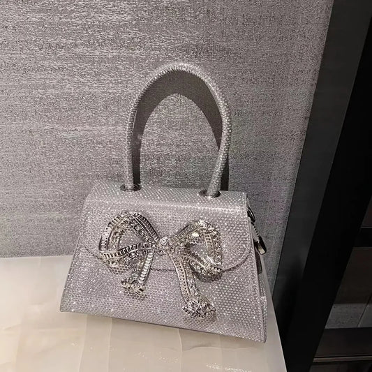 Bow Bling Rhinestone Bag (Silver)